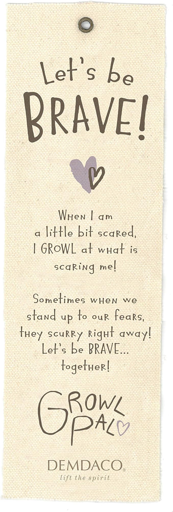 Growl Pal Let's Be Brave Polka Dot Purple 16 inch Plush Fabric Figure Toy