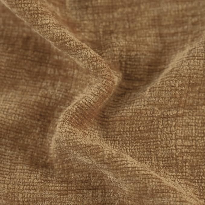 CaliTime Decorative Couch Throw Pillow Covers 18 X 18 Inches Apricot Brown | Pack of 2, Cozy Chenille Cushion Cases for Sofa Bed Living Room Farmhouse Home