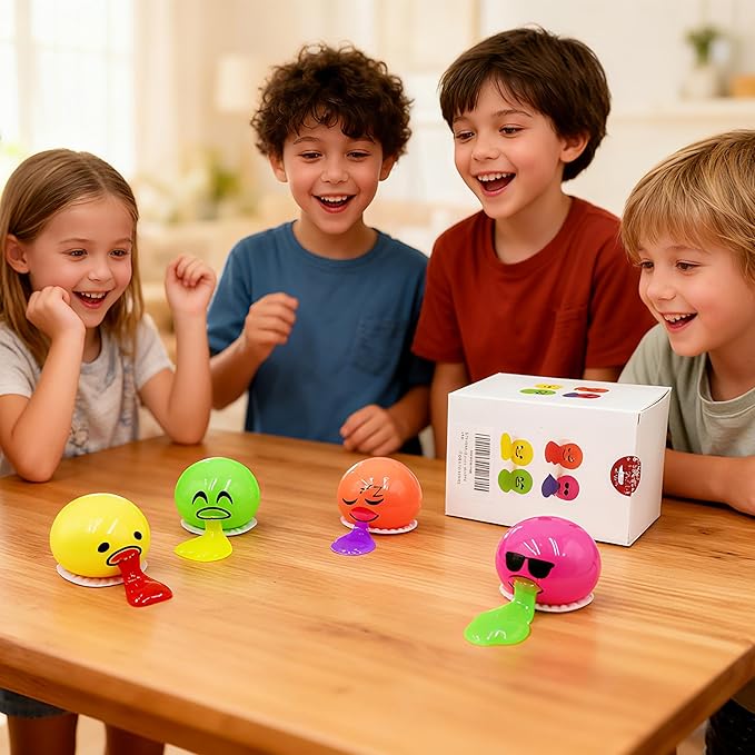 Vomiting Egg Slime Toy - Funny Prank Squeeze Stress Ball Puking Yolk, Novelty Fidget Relief Toy Gag Gift for Kids Adults, Christmas Stocking Stuffers & Birthday Parties