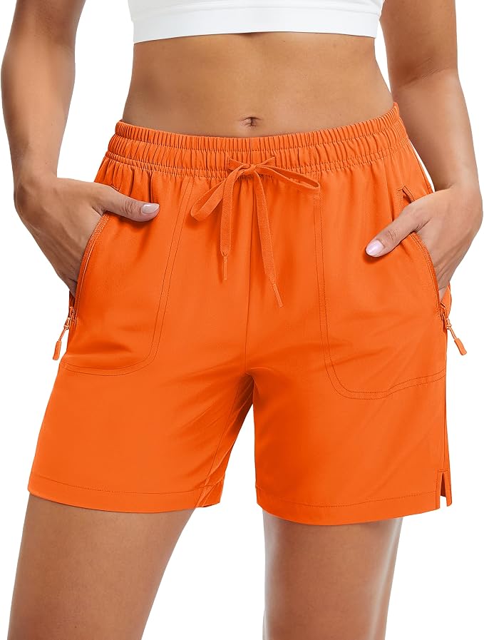 MAGCOMSEN Women's 5" Hiking Shorts UPF 50+ Quick Dry Lightweight Athletic Running Golf Summer Casual Shorts with Pockets