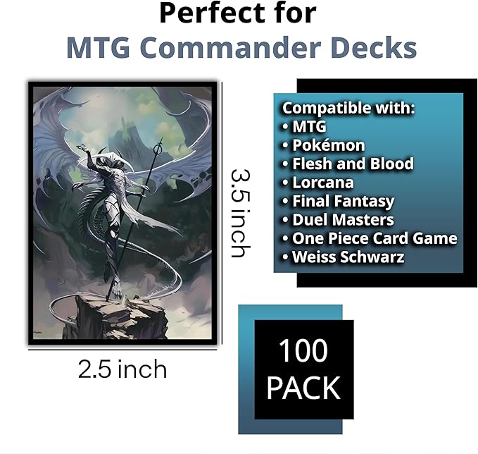 Angel Horror Card Game Sleeves - 102 Pack Textured Back - Perfect for MTG Atraxa Praetor's Voice Commander - Custom Art Sleeves for Magic The Gathering and Other Trading Card Games