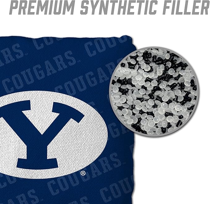 YouTheFan Officially-Licensed NCAA Set of 4 Cornhole Bags - All Weather Regulation 6” x 6” Size - 16oz Weight - Designed in USA
