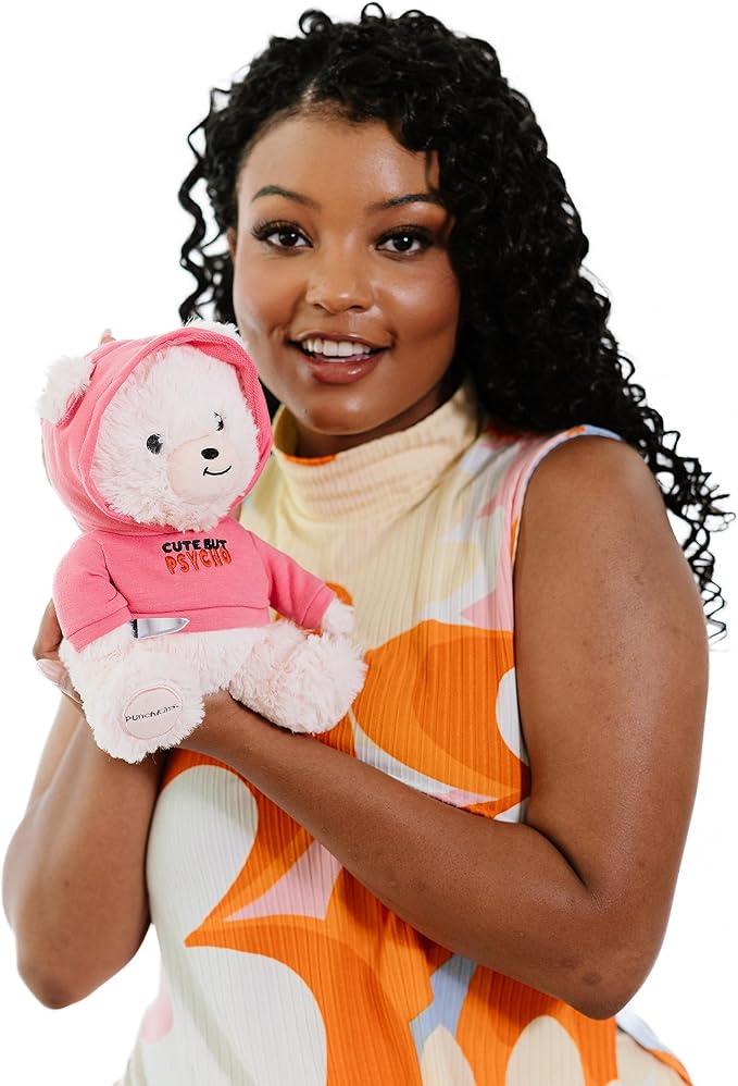 Teddy Bear Plushie - Cute but Psycho Sassy Stuffed Bear, Cute Teddy Bear Toy for Gifting