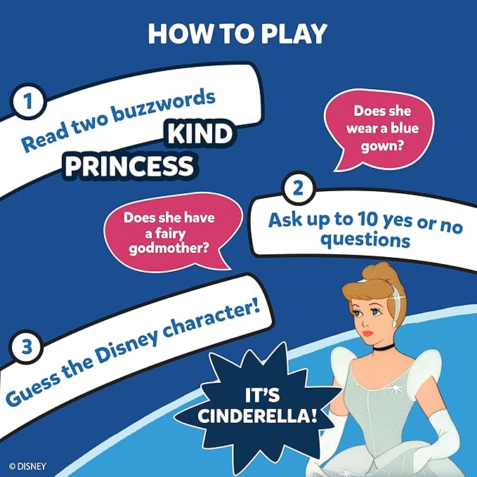 Skillmatics Guess in 10 Disney, Card Game for Girls, Boys, Kids, Teens, Adults Who Love Cinderella, Mickey Mouse, Moana, Travel Toy, Gifts for Ages 6, 7, 8, 9 and Up