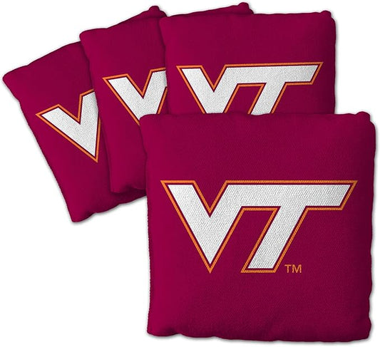 YouTheFan Officially-Licensed NCAA Set of 4 Cornhole Bags - All Weather Regulation 6” x 6” Size - 16oz Weight - Designed in USA