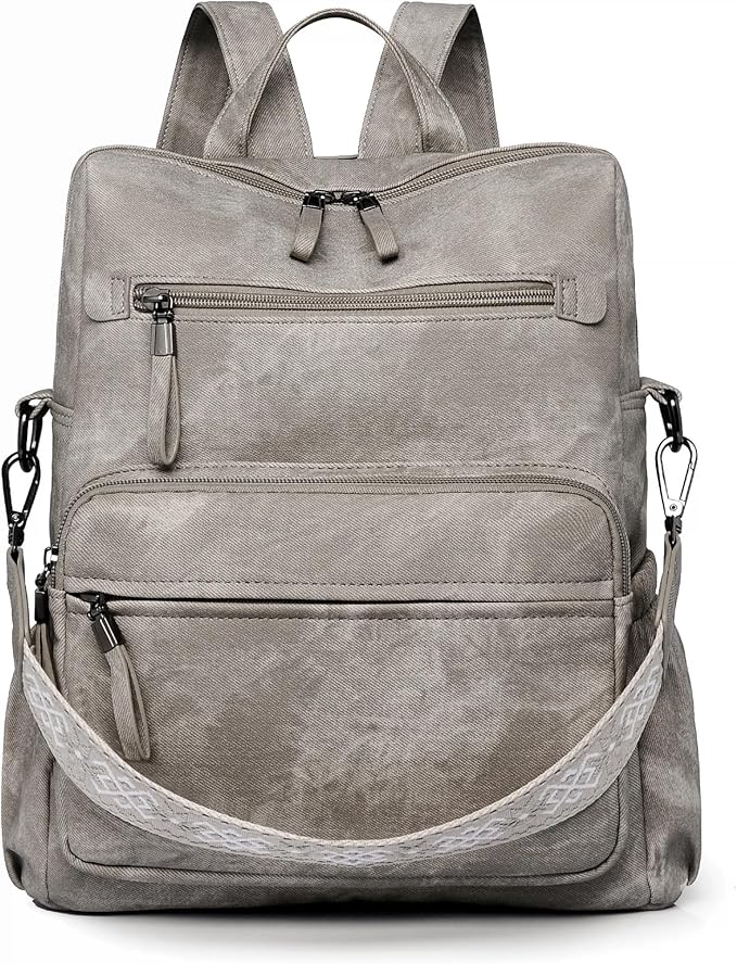 Backpack Purse for Women, Pu Leather Designer Travel Backpack, Fashion Work Ladies Shoulder Bag Handbag