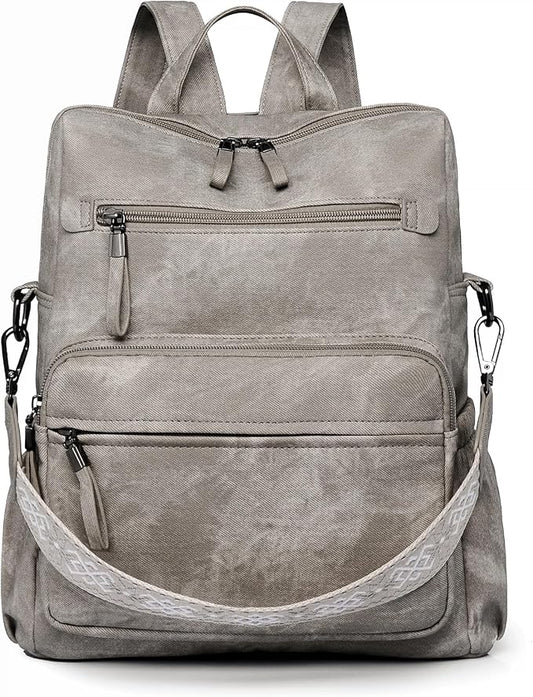 Backpack Purse for Women, Pu Leather Designer Travel Backpack, Fashion Work Ladies Shoulder Bag Handbag