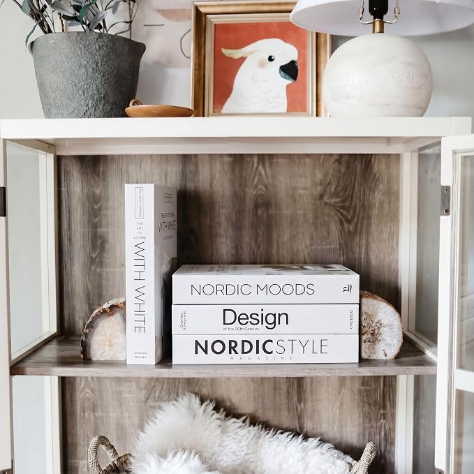 4 Pcs Decorative Books | Faux Black Coffee Table & Shelf Decor | Bold Modern Look for Living Room, Office and Entryway - Not Real, Tool-Free 2-Min Setup