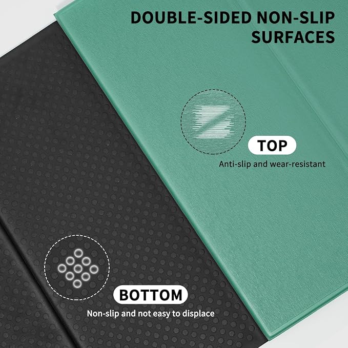 Foldable Extra Large Yoga Mat 74"×31.5", 8mm Double-Sided Non Slip Lightweight Fitness Mat for Man & Woman, Portable for Home Studio & Travel