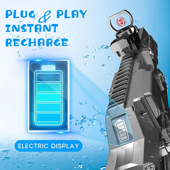 Fully Automatic Gel Ball Blaster Gun High Speed 180+ FPS Electric Gel Gun for Outdoor Shooting Game Summer Gifts Ages 14 & Up