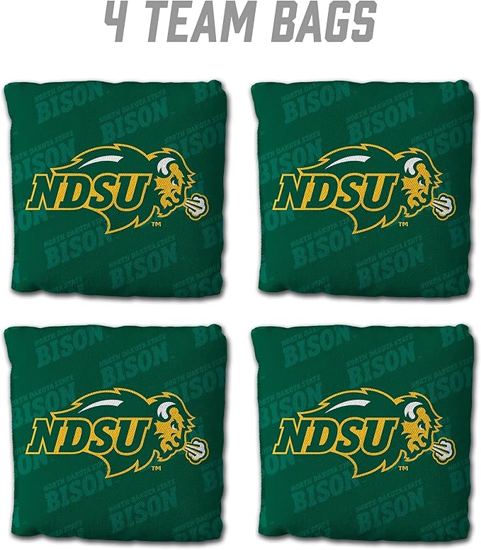 YouTheFan Officially-Licensed NCAA Set of 4 Cornhole Bags - All Weather Regulation 6” x 6” Size - 16oz Weight - Designed in USA