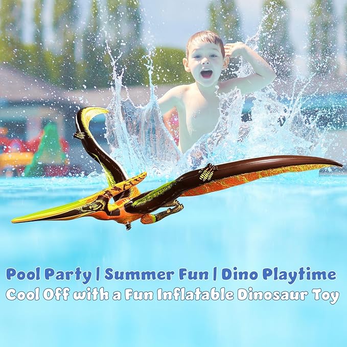 Jet Creations DI-PTE Dinosaur Pteranodon Inflatable 57" Wingspan- Great for Pool Party Decoration Birthday for Kids & Adults, Multicolor