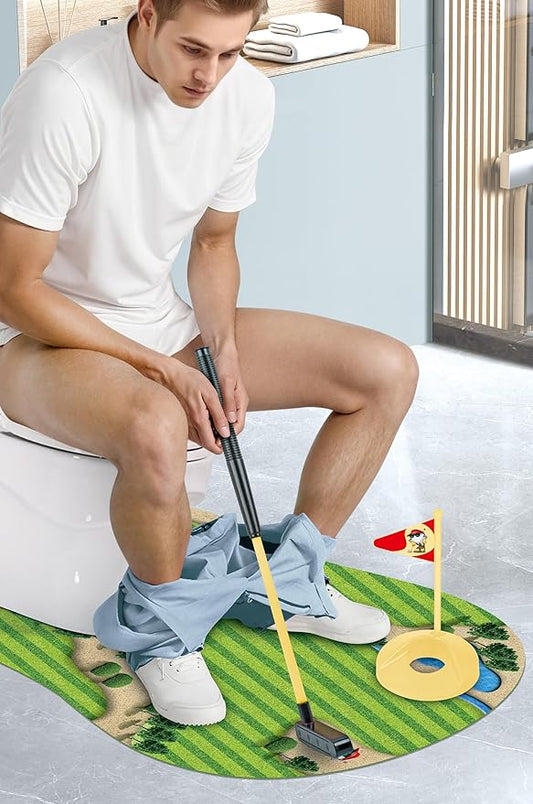 Toilet Golf Game, Golf Daddy Funny Dad Gifts - Gag Gifts Funny Gifts for Men, Adults, Boyfriend, Husband, Him - Novelty Gifts for Men Who Have Everything - White Elephant Gifts for Adult
