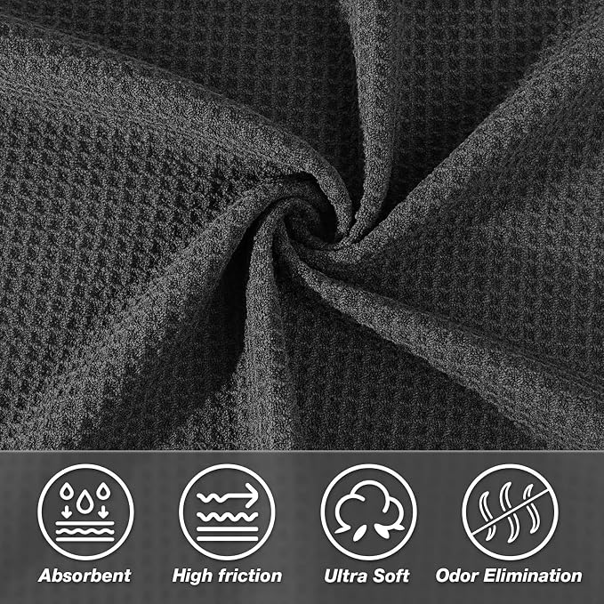 Hot Yoga Towel,Microfiber Yoga Mat Towels Non Slip for Hot Yoga Absorbent Microfiber Sweat Anti-Slip,Bikram,Pilates,Exercise,Fitness 28 inch X 72 inch Black 2 Pack
