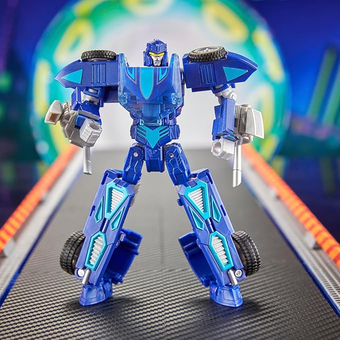 TRANSFORMERS Collaborative Hot Wheels x Twin Mill, Deluxe Class 5-Inch Robot Action Figure Converts to Racecar, Car Toys for Ages 8+