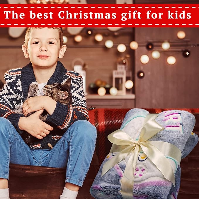 obinsm Gamer Toys Gifts for Teen Boys Kids, Glow in The Dark Gaming Blanket, Game Room Decor for 8-12 Year Old Boys, Birthday for Son Boyfriend