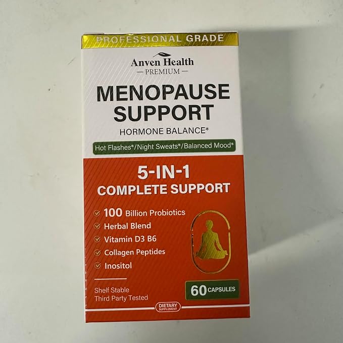 Menopause Relief Supplements for Women 100B CFU Probiotics 180 | Vitamin D3 & B6, 100B Probiotics, Black Cohosh, Herbs, Collagen, Hot Flashes & Night Sweats Relief, Bloating & Gut Health