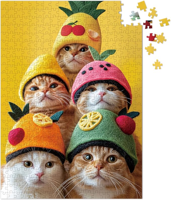 500 Pieces Large Size Jigsaw Puzzles for Adults and Teens and Kids Family Happy Games Funny Cats' Party [Larger Pieces] (Cat's Party)