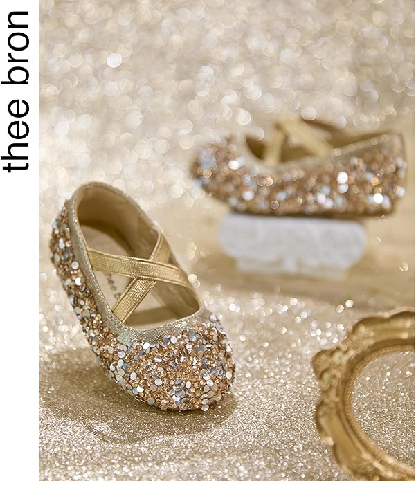 THEE BRON Mary Jane Ballet Flats - Girls' Dress Shoes with Hook & Loop Closure