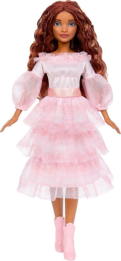 Mattel Disney The Little Mermaid Toys, Celebration Ariel Collectible Doll with Red Hair & Pink Dress, Inspired by the Movie