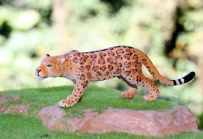 Gemini&Genius Leopard Action Figure Toy, Pard Figurine Wild Animal, Panther Animal Toy for Kids
