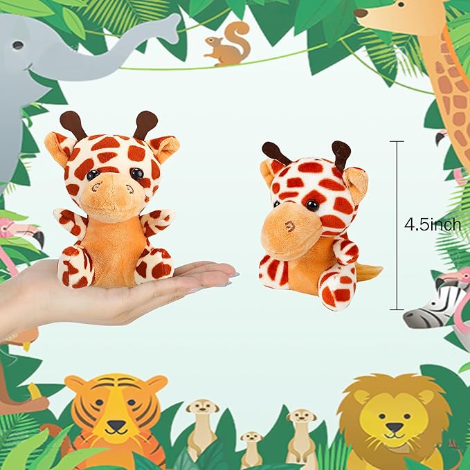Arrozon 12 Pcs Small Stuffed Animals Bulk, 4.5 Inch Mini Stuffed Animals, Keychain Plush Toys for Kids, Stocking Stuffers, Carnival Prizes, Classroom Treasure Box, Claw Machine Filler, Pinata Stuffers