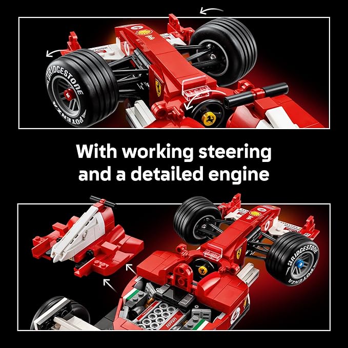 LEGO Icons Ferrari F2004 & Michael Schumacher Building Set for Adults, Ages 18+ - Ferrari F1 Bedroom, Home Office, Desk Decor - Gift Ideas for Men, Women & Fans - 11375