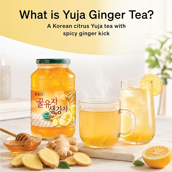 Damtuh Korean Honey Citron Ginger Tea, 2.2 lb Large Jar – Yuzu Ginger Marmalade Tea Base for Hot or Iced Drinks, Spread & Desserts