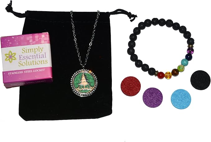 Aromatherapy Essential Oil Diffuser Stainless Magnetic Locket Christmas Tree Crystals