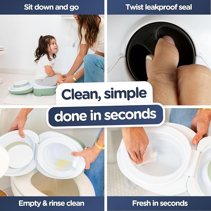 My Carry Potty - Natural Beige Travel Potty, Award-Winning Portable Toddler Toilet Seat for Kids to Take Everywhere