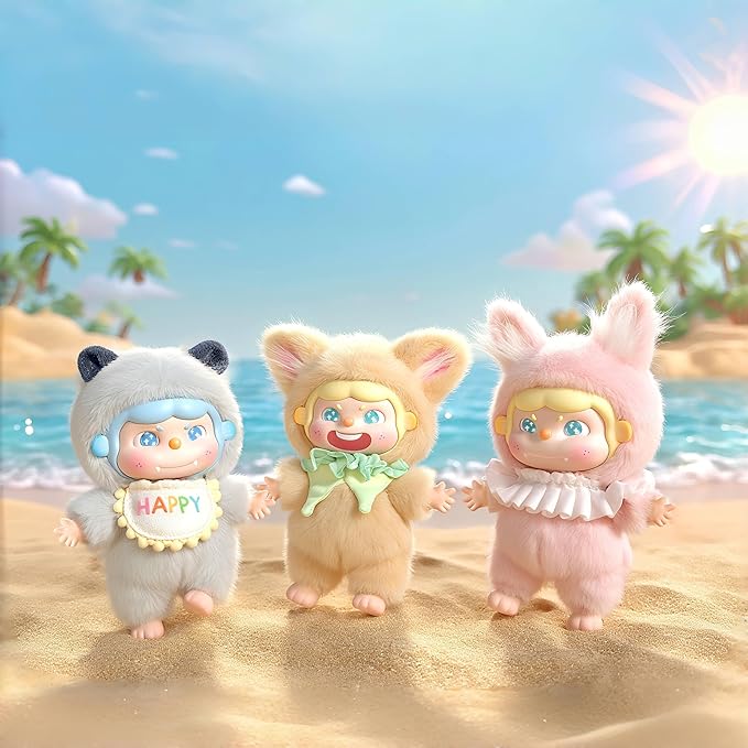 QOI Plush Blind Box Keychain with Vinyl Face– Random Collectible Action Figure, Cute Home Decor, Unique Holiday & Birthday Gift (Single Box)