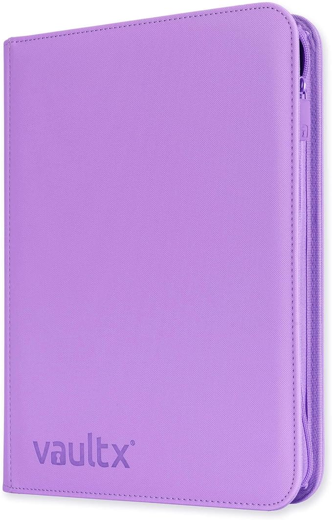 Vault X 9 Pocket Zip Binder, 360 Cards, Exo-Tec Material, 20 Side-Loading Pages (Purple)