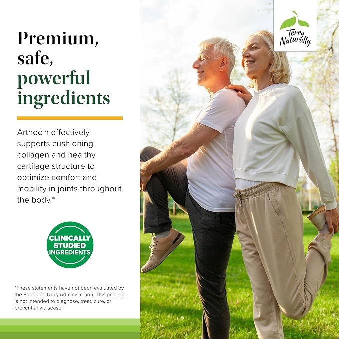 Terry Naturally Arthocin - 60 Capsules - Support Joint Lubrication, Optimize Flexibility & Comfort - Non-GMO, Vegan, Gluten Free - 30 Servings
