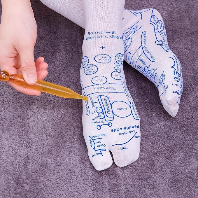 Reflexology Socks Set Reflexology Socks with Acupoint Massage Tool,Foot Relief and Acupressure Reflexology Foot Massage Socks (Men)