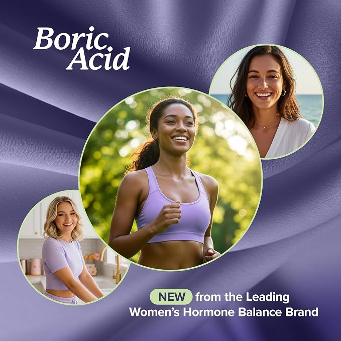 Boric Acid Suppositories for Women 600mg, pH Balance & Vaginal Odor Support | Feminine Hygiene Itching & Intimate Health Support, Boric Acid for Women Vaginal Suppositories, Unscented, Vegan, 30 Count