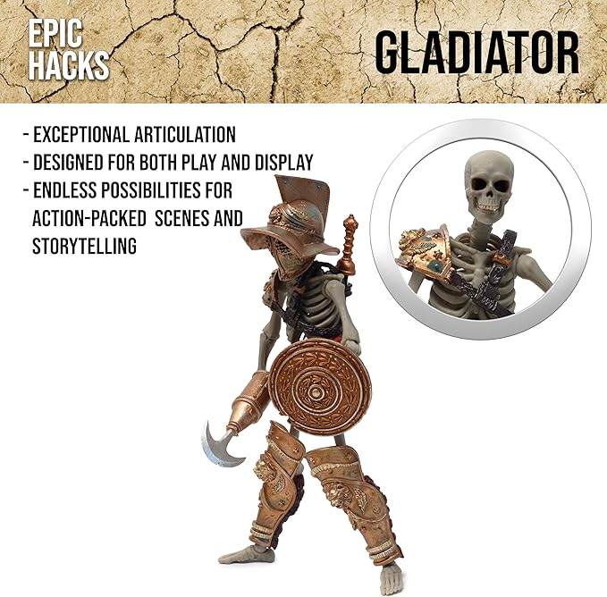 Boss Fight Studio Epic H.A.C.K.S. Red Sonja Deluxe Action Figure with Gladiator & Barbarian Skeletons – Set of 3 Highly Articulated Collectible Figurines – Interchangeable Parts & Accessories – 1:12