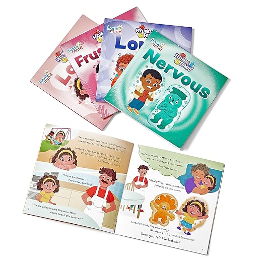hand2mind Feelings Family Secondary Emotions Book Set, Social Emotional Books for Kids, Calm Down Corner Supplies, Calming Corner Items, Toddler Learning Activities, Preschool Classroom Must Haves