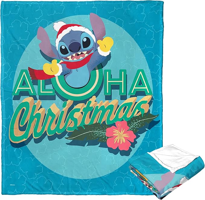 Northwest Lilo and Stitch Silk Touch Throw Blanket, 50" x 60", Festive Aloha
