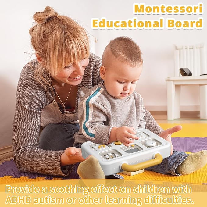 Baby Busy Board Cube, Toys for Boy Girl, Montessori Travel Toys for Toddlers, Learning Fine Motor Skills| Birthday Gifts for Infant Boys Girls (Large Activity Board)