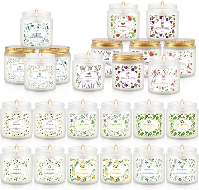 24 Pack Candles for Home Scented Aromatherapy Candles Gifts Set for Women, Natural Soy Wax Candle, 3.5 oz Long Lasting Candles, Birthday, Valentine, Christmas, Anniversary Present