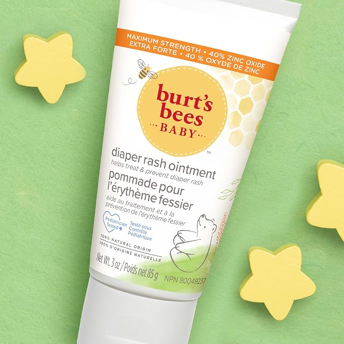 Burt's Bees Baby Diaper Rash Ointment, Maximum Strength, 40% Zinc Oxide, 100% Natural Origin, Pediatrician Tested, Net Weight 3 Ounces, Pack of 14