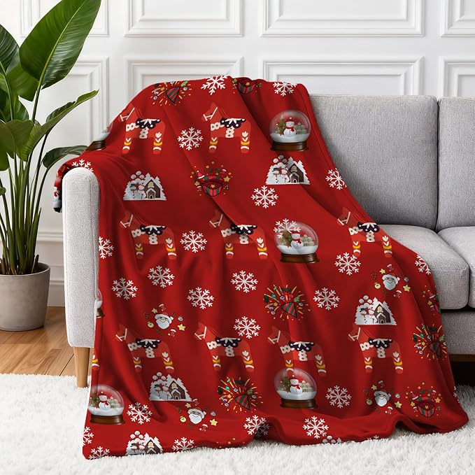 COMFAR Cute Christmas Blankets and Throws for Adults/Women/Boys/Kids, Holiday Fleece Throw Blanket for Couch/Sofa, Holiday Decor, Christmas Decorations/Gifts 50"x 60"