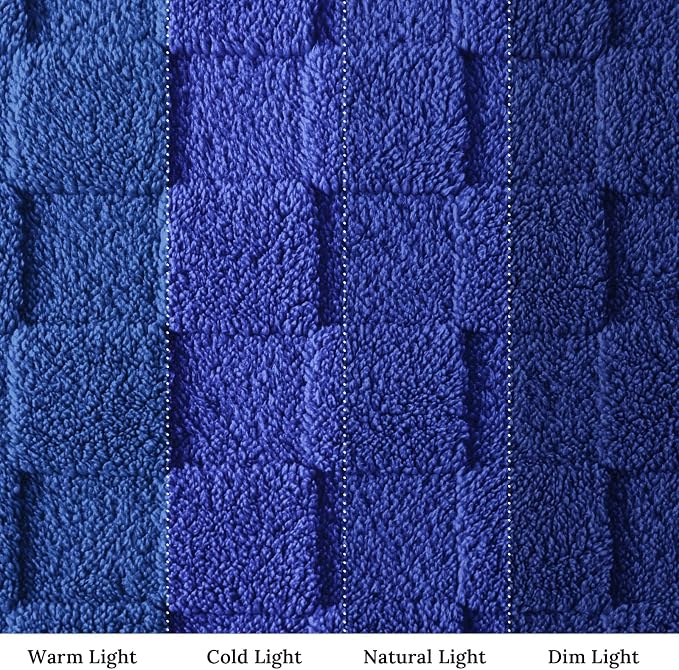 Exclusivo Mezcla 3D Checkered Fleece King Blanket for Bed, Cobalt Blue | Super Soft and Cozy Fluffy Blanket, Lightweigh and Breathable Blanket for Living Room, Bedroom, Decor, All Season, 104"x90"
