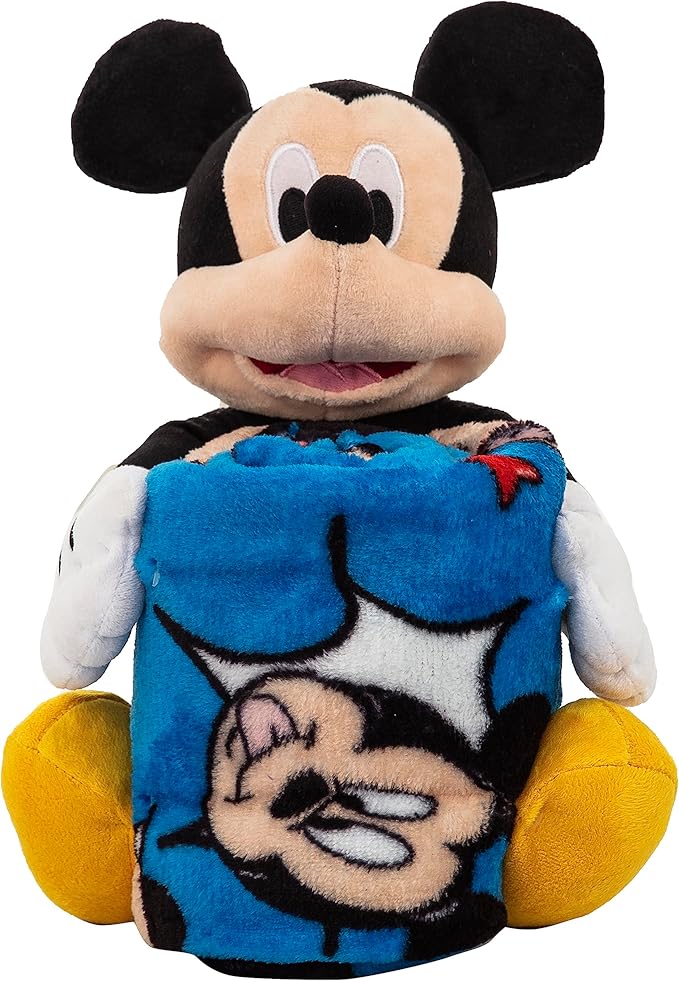 Northwest Mickey Mouse Comic Pop Character Hugger Pillow & Silk Touch Throw Blanket Set, 40" x 50"