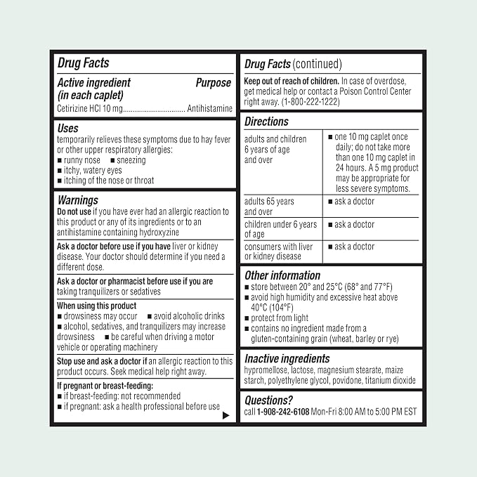 ValuMeds 24-Hour Allergy Medicine Antihistamine for Pollen, Hay Fever, Dry, Itchy Eyes, Allergies | Cetirizine HCl 10mg Caplets, Compare to Leading Brand (300 Count)