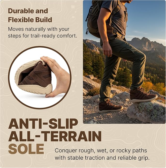 Hike Canyon Trail – All-Terrain, Shock-Resistant Hiking Barefoot Shoes | Hiking Boots for Pain-Free Trails | Natural Movement Trail Shoes for Women Men