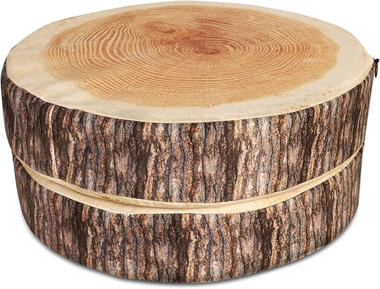 Log Pillow 2 Pack - Cozy & Comfy Wood Pillow with High-Density Foam - Realistic Round Cushions with Washable Covers - Log Cabin Decor & Forest Themed Decor