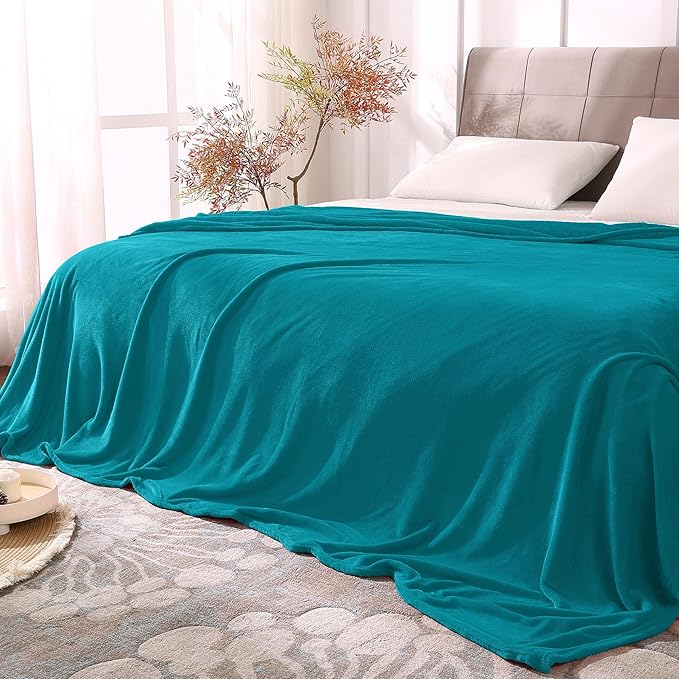 BEDELITE Fleece Blanket Soft Plush Queen Size Bed Blanket Teal Blue 90"x90" | Ultra Soft Fleece, Plush Microfiber, Lightweight Warmth, All Season Comfort, Fade Resistant, Machine Washable,Perfect for Bed