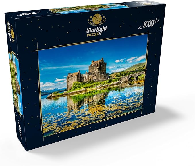 MyPuzzle Eilean Donan Castle On A Warm Summer Day - Dornie, Scotland - Premium 1000 Piece Jigsaw Puzzle for Adults