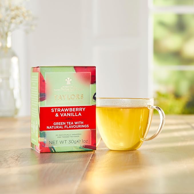 Taylors of Harrogate Green Tea Fruit Infusion Variety Pack – Strawberry Vanilla, Peach Hibiscus & Mango Cardamom – 60 Tea Bags (Pack of 3)